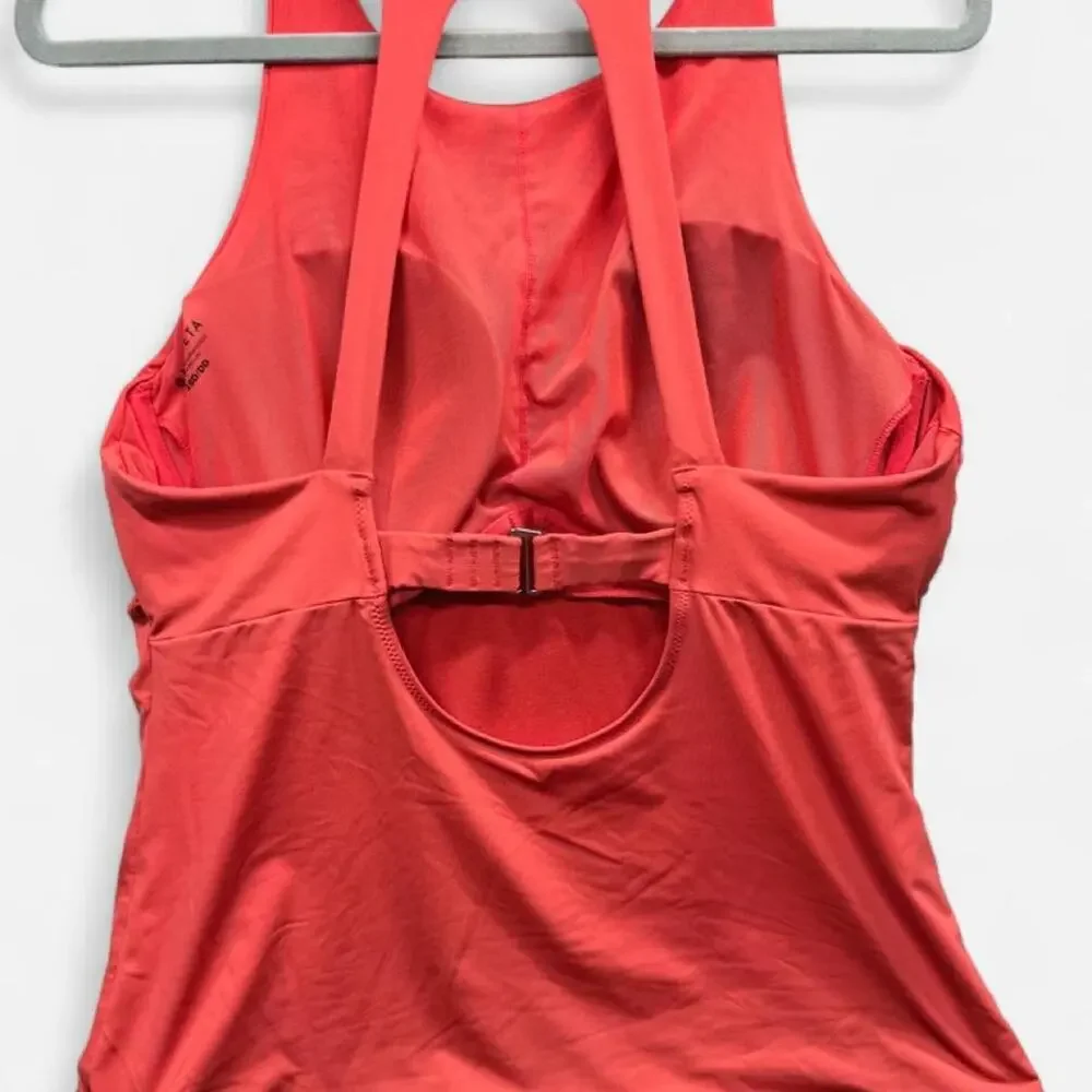Athleta bra-sized tankini swim top in coral/orange. Size 38D/DD